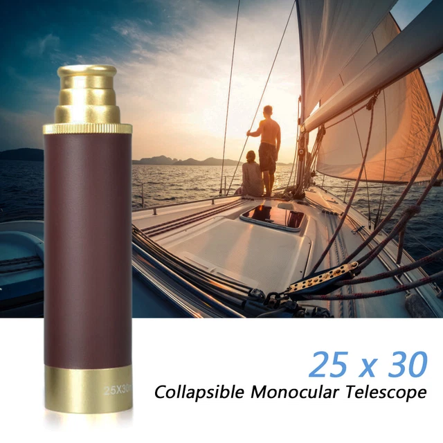 25x30 Pocket Zoomable Monocular Pirate  Portable Collapsible H0W6