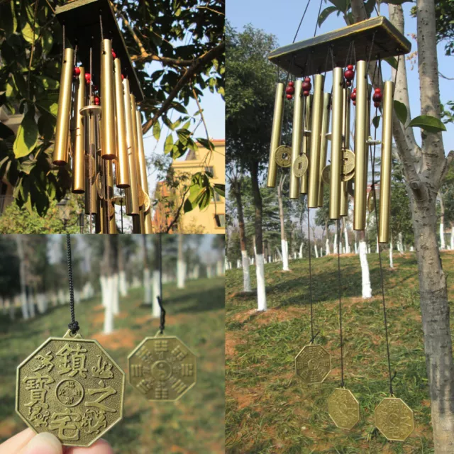21" Amazing Wind Chimes Tubes Bell Copper Yard Garden Hanging Feng Shui Ornament 2