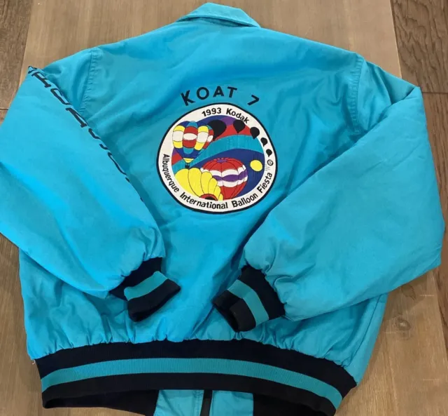 Vintage 1993 Albuquerque International Balloon Fiesta Jacket TeaL 2XL USA