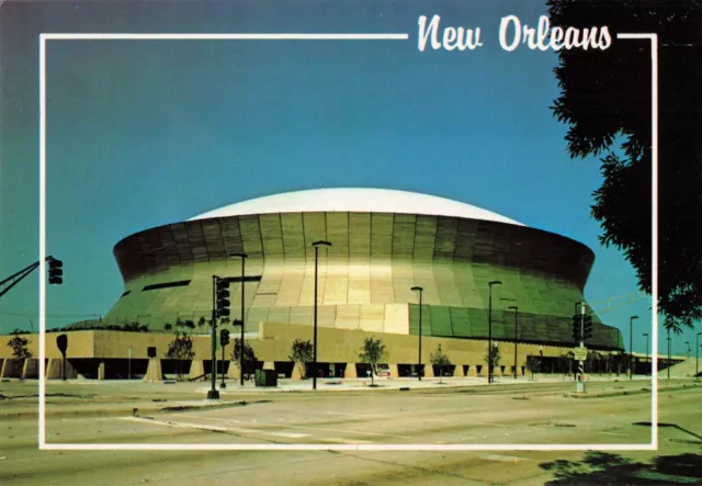 New Orleans LA, The Louisiana Superdome Arena Stadium, Vintage Postcard