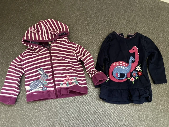 Felpa con cappuccio Jojo mamma bambina 6-12 mesi e pacchetto top, dinino, coniglio