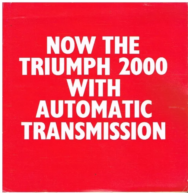 Triumph 2000 Mk1 Berlina Automatica Originale 1964 Fabbrica Uk Brochure Vendite