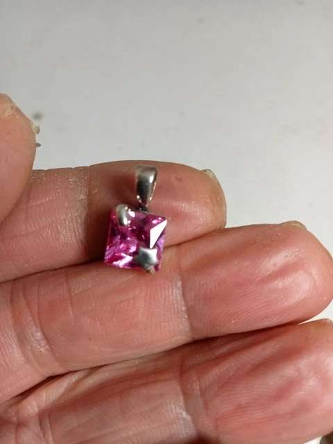 Pendentif En Argent Avec Grenat Et Améthyste - Visage Sculpté - Occasion