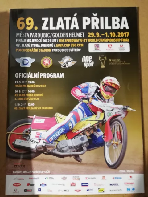 2017 FIM Speedway Under 21 World Championship round 3 programme Pardubice