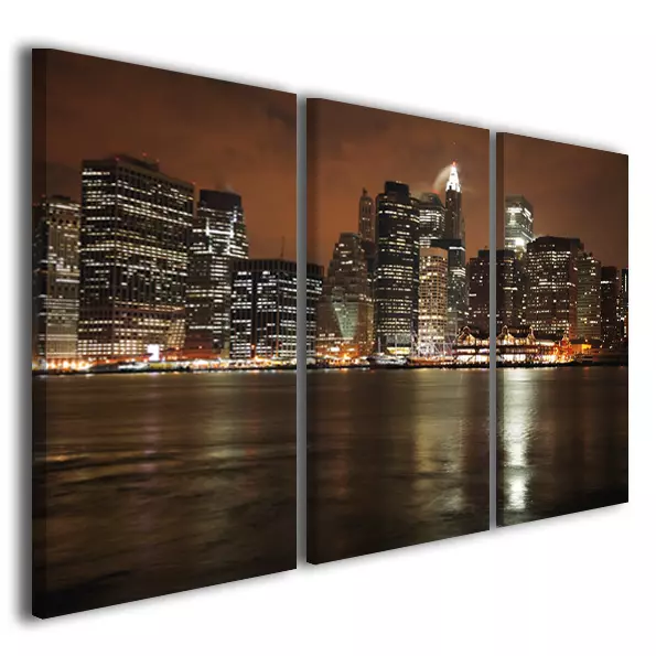 Quadri moderni skyline Manhattan at night arte stampa su tela canvas