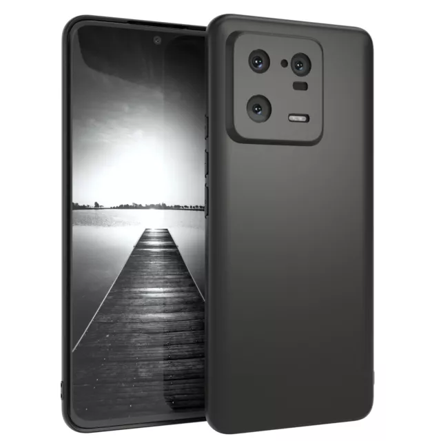 Para Xiaomi 13 Pro Funda Protectora Tapa Trasera Delgado Mate de Silicona Negro