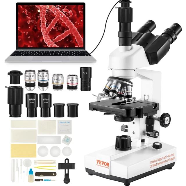 Microsc VEVOR MICROSCOPIO OTTICO Trinoculare Microscopio Ingrandimento 40X ...