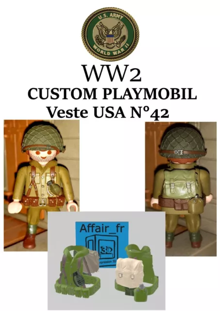 Custom compatible Playmobil WW2 en 3D - 1 Veste USA - N°42