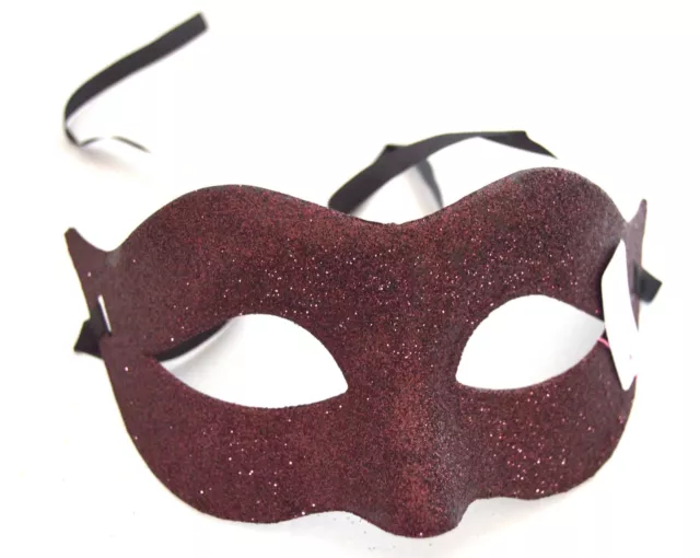 NEW Simple brown glitter Masquerade half face mask Eye Gothic halloween party UK