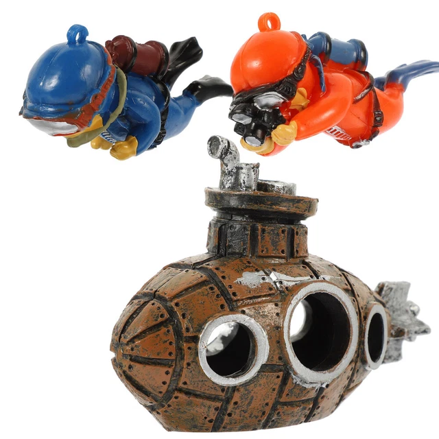 Set Decorazione Acquario 9 Pezzi - Piante Finte E Grotta In Resina - Per Pesciolini E Ambiente Subacqueo - Foto 11