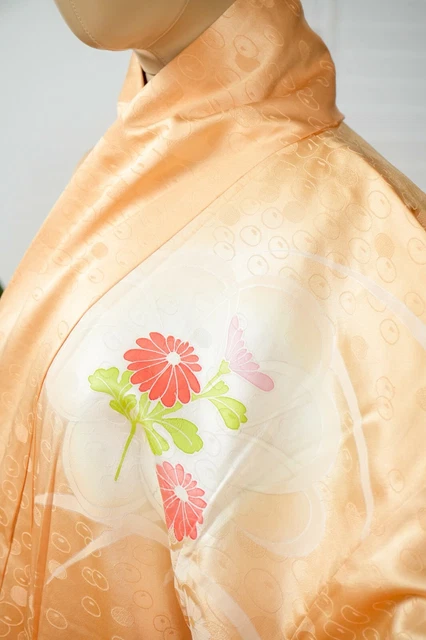 Dear Vanilla Japanese Silk Kimono Women's Robe Gown Authentic Japan Vintage Mint 4