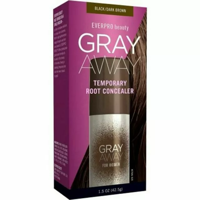 Everpro Gray Away Temporary Root Concealer - Black/Dark Brown, 1.5 oz