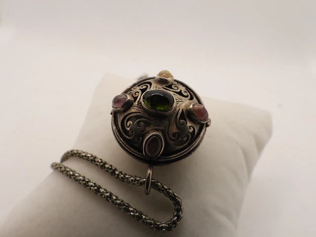 Antique Vinaigrette Sterling | Multi-colored Tormalines| WOW