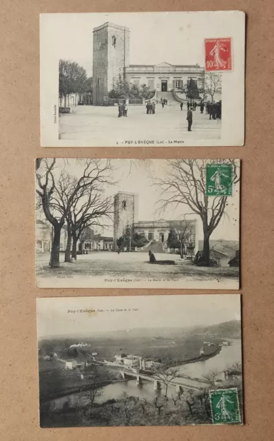 3 Cartes Postales Anciennes - CPA - Occitanie - Lot (46) - Puy-l'Évêque