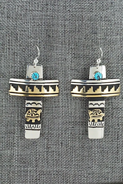 Turquoise & Sterling Silver Earrings - Rosita Singer