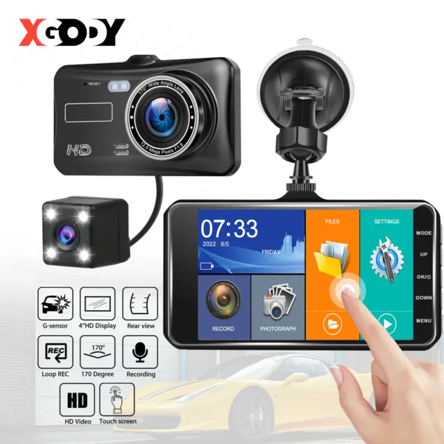 HD Dual Objektiv Dash Kamera dashcam Auto kabellos Dash cam,  1,5-Zoll-LCD-Bildschirm, 6-Schicht HD-Doppellinse, Nachtsicht LED Licht und  F/1.8-Blende, Loop-Aufnahme, integriertes GPS: : Elektronik & Foto