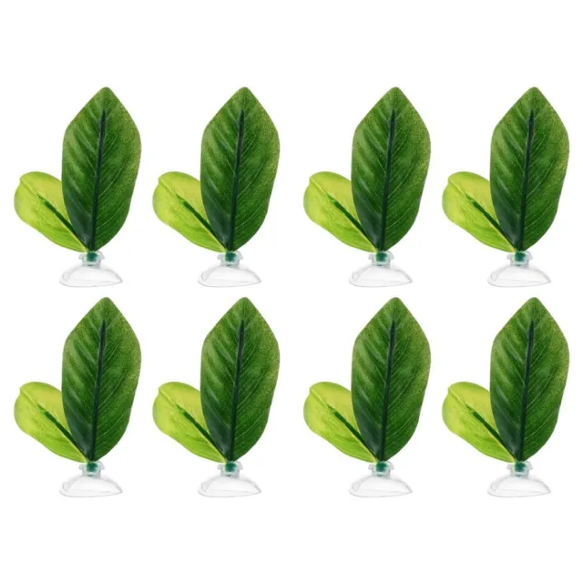 8 piezas plantas de decoración verde pecera hojas de paisajismo betta