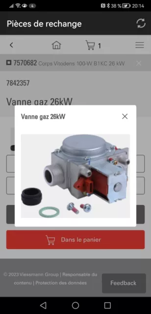 Vanne gaz / Bloc gaz Viessmann 7842357