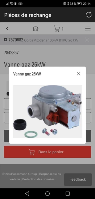 Vanne gaz / Bloc gaz Viessmann 7842357