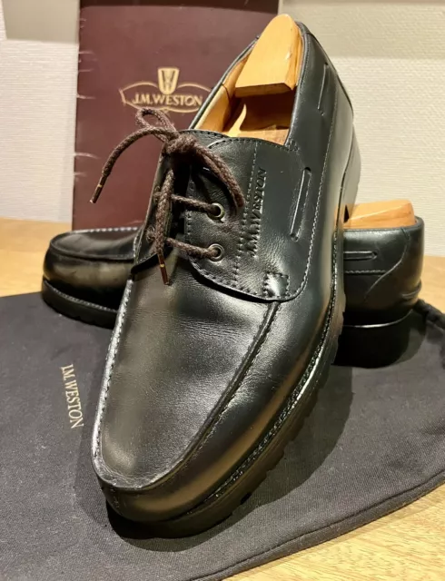 CHAUSSURES JM WESTON MODELE DERBY 4x4 CUIR NOIR SEMELLE GOMME TAILLE 8 D 42