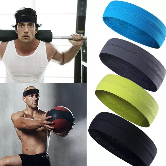 Mens Women Sweat Sweatband Headband Yoga Gym Running Stretch Sports Head Band