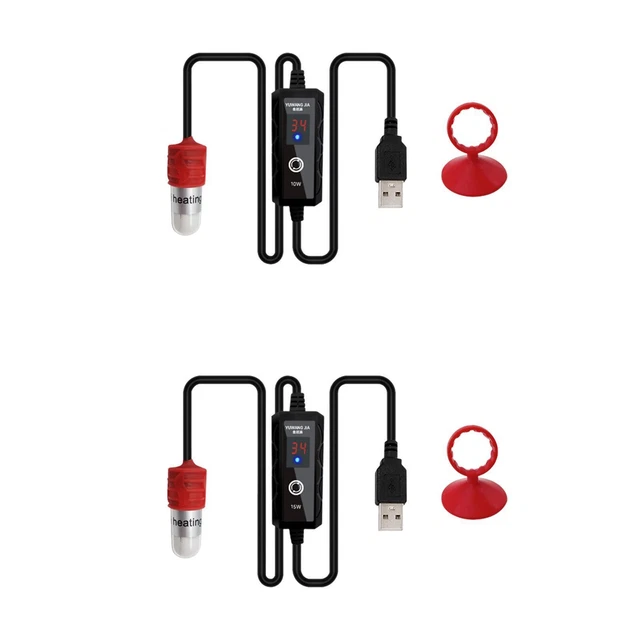 Automatic Submersible Thermostat Heat Rod 15-34 Degree 9-59° USB Aquarium Fish