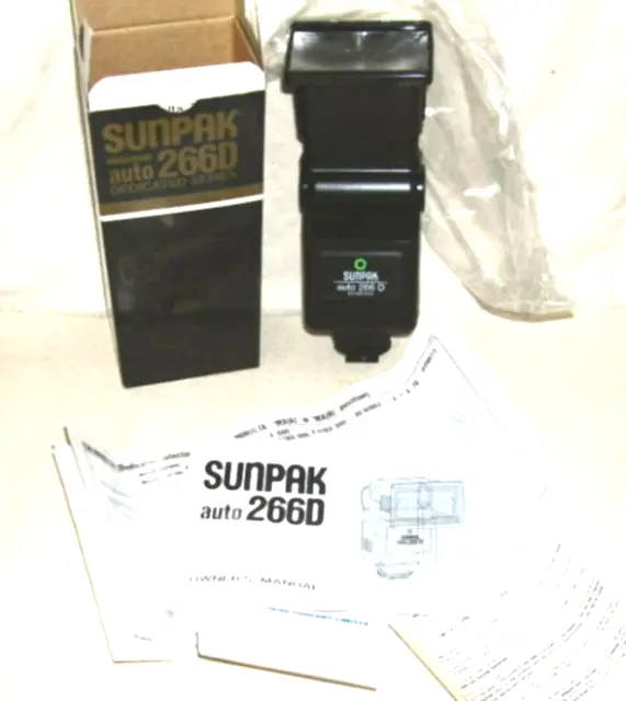 Sunpak Auto 266D Flash for Minolta/Ricoh TTL, Shoe Mount New Old Stock # Nancy