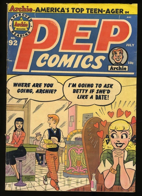 PEP COMICS #92 VG- 3.5 Golden Age! Archie! Katy Keene! Archie 1952 £54. ...