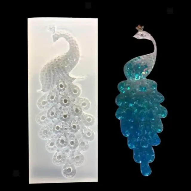 Peacock Design Silicone Mold Resin Jewelry Charms Making DIY Craft Mould Candy