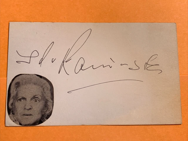 Ida Kaminska Autograph Silent Movie / Theater Actress Signed Card