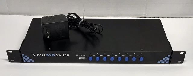 LINKSKEY LKV-0880 8-Port Keyboard Mouse Video PS/2 KVM Switch 19" Rackmount