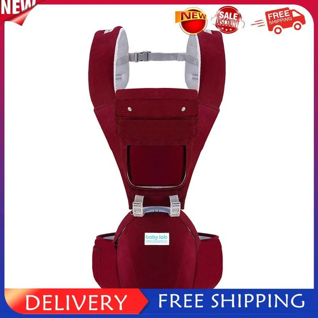 BABY LAB Ergonomic Baby Carrier Prevent O-Type Leg Sling Backpack (Wine Red-2567