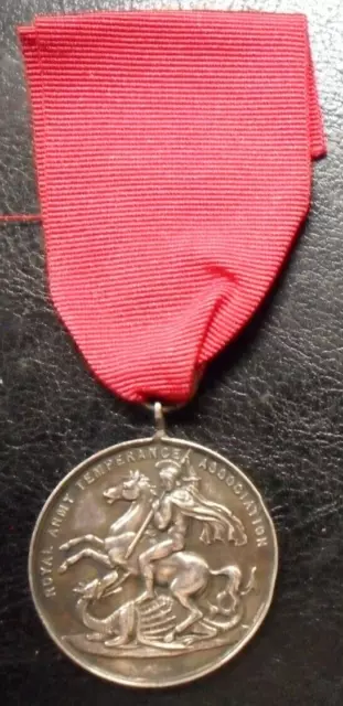 Royal Army Temperance Association Sterling Silver Medal St George & Dragon