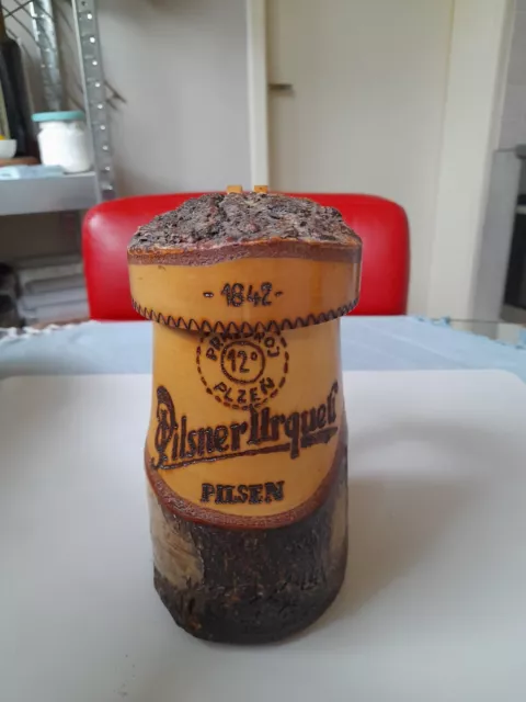 Holz Bierkrug Pilsner Urquell Pilzen Holzkrug - Brauerei Bier Krug schön und Rar