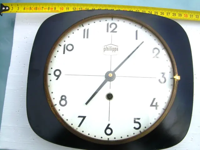 Rare Vintage 1960 Pendule Murale Horloge Philippe Precision Besancon France