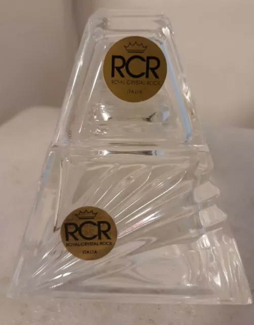 Vtg Pyramid Royal Crystal Rock Italian Cut Lead Bottle Perfume Decorative Accent