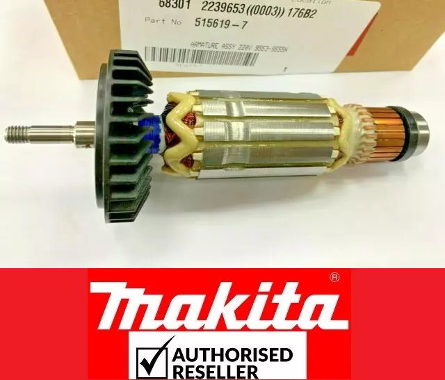 Genuine Makita Armature Assembly 515619-7- Angle Grinder 9553NB 9554NB 9555NB