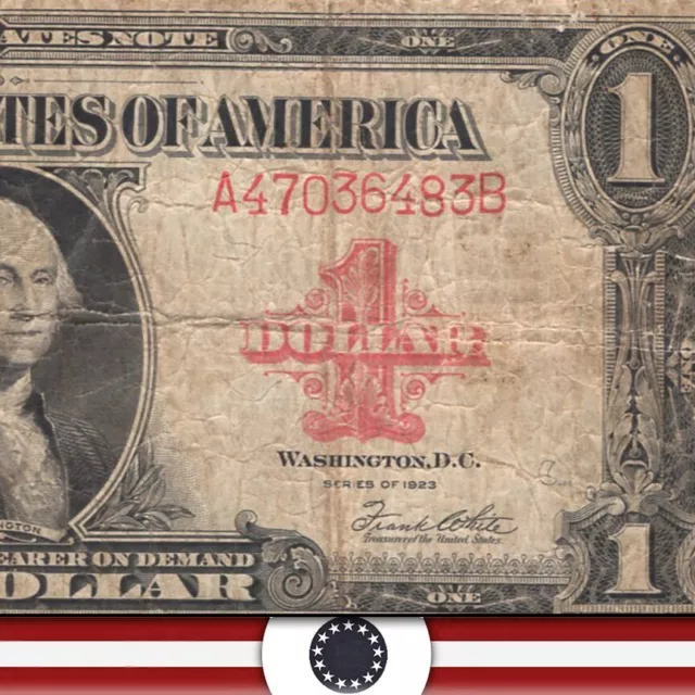 1923 $1 Legal Tender Us One Dollar Note *Red Seal* Free Shipping!