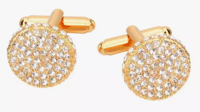 Boutons de manchette pour hommes de mariage en or jaune 14 carats avec...