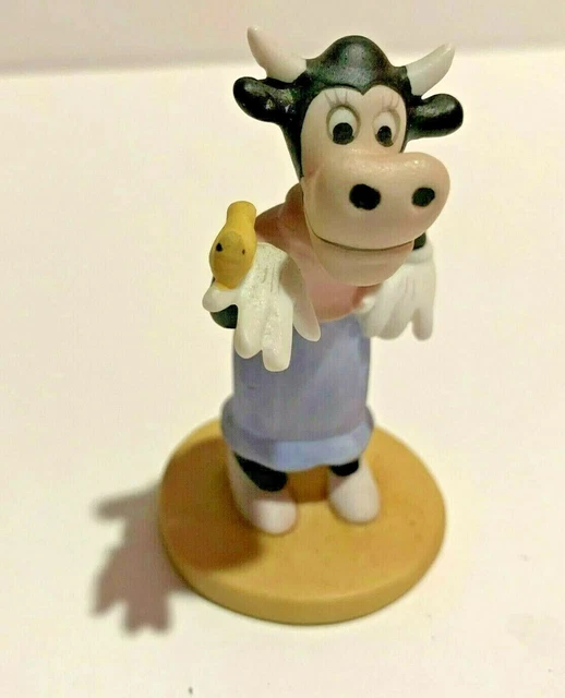 Vintage Disney Collection Clarabelle The Cow Bisque Figure With Yellow Bird