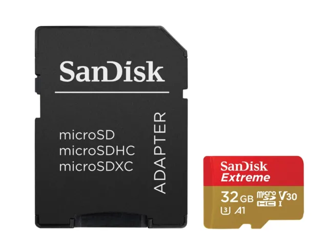 Sandisk Extreme 32GB Micro SD Card SDHC Memory Card TF Class 10 Adapter V30 U3 2