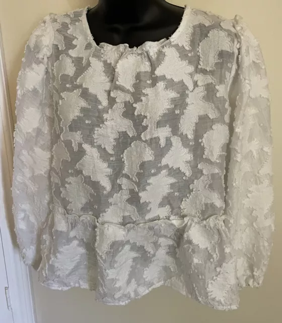 Free People White  Callie Top XL