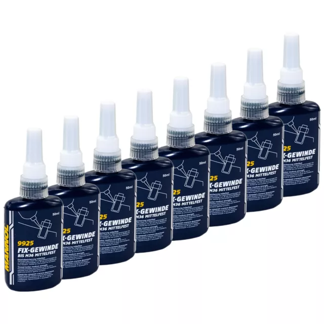 Vis de Blocage 8 x 50 ML Mannol Fil de Résistance Moyenne Visser Adhésif Hélice
