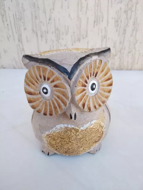 Gufo Portafortuna In Legno - Artigianato Orientale - Fatto A Mano - Gufetto, OWL