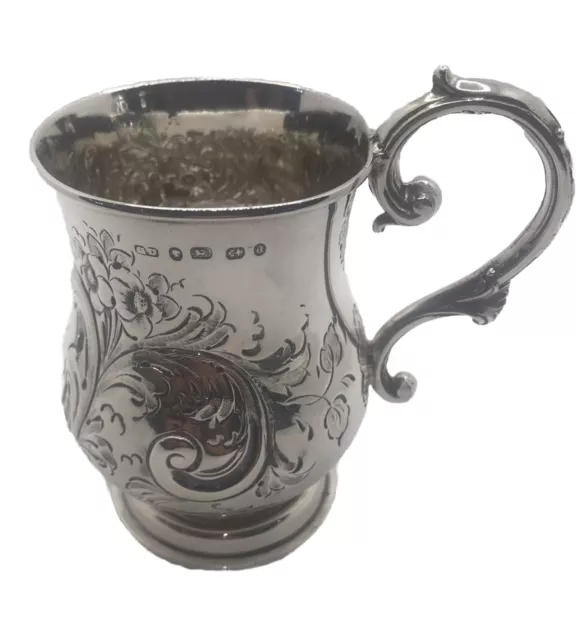 FINE ANTIQUE SILVER CHRISTENING MUG - Birmingham 1875 - George Unite & Sons