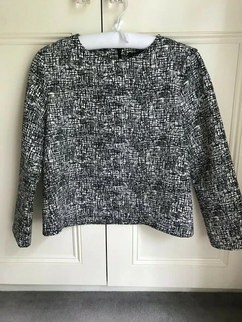 Haut Manches Longues ZARA Motif Noir Et Blanc - Taille S - Pour Bureau Décontracté