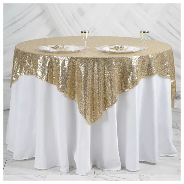 Tablecloth Overlay Sequin Fabric Bling Wedding Party Decor Table Cover Cloth UK 2