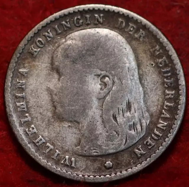 1893 Netherlands 10 Cents Silver Foreign Coin