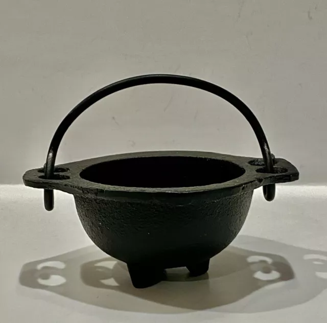 Mini Cast Iron Handled Footed Pot Marked NA 11 Cauldron/Bean Pot