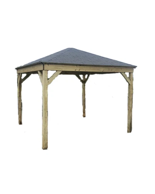 3M WOODEN GAZEBO Pergola Felt Shingled Roof Includes Assembly Made In